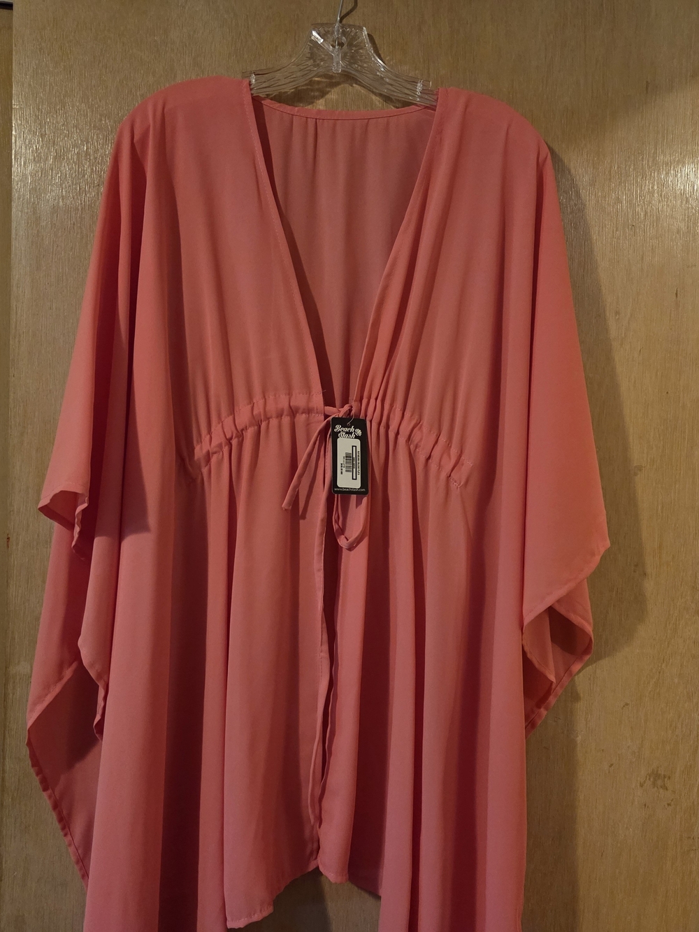 NEW-Beach Stash- Coral Women's Kimono Swim Cover-up
